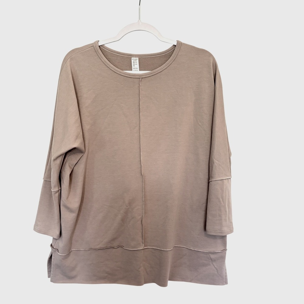 SPANX Perfect‎ Length Dolman Sweatshirt Small Oat Beige Minimalist Athleisure